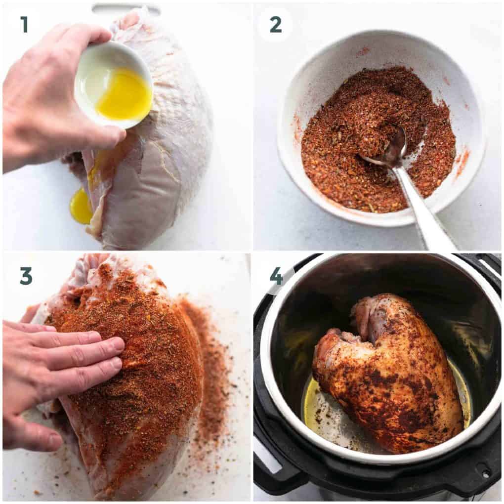 four steps of preparing turkey breast recipe