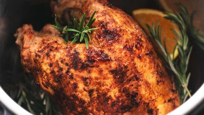 cooked turkey in pressure cooker pot