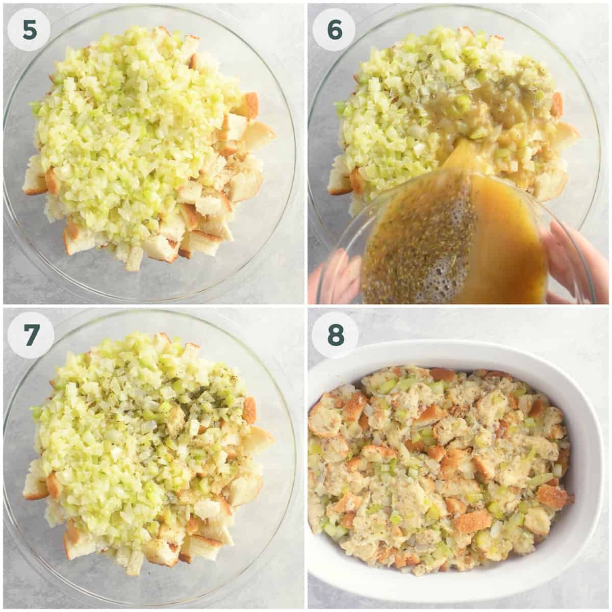 four steps of preparation of stuffing