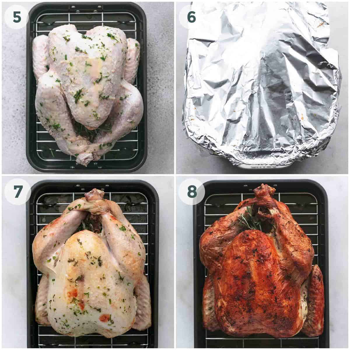 four steps of roasting a turkey