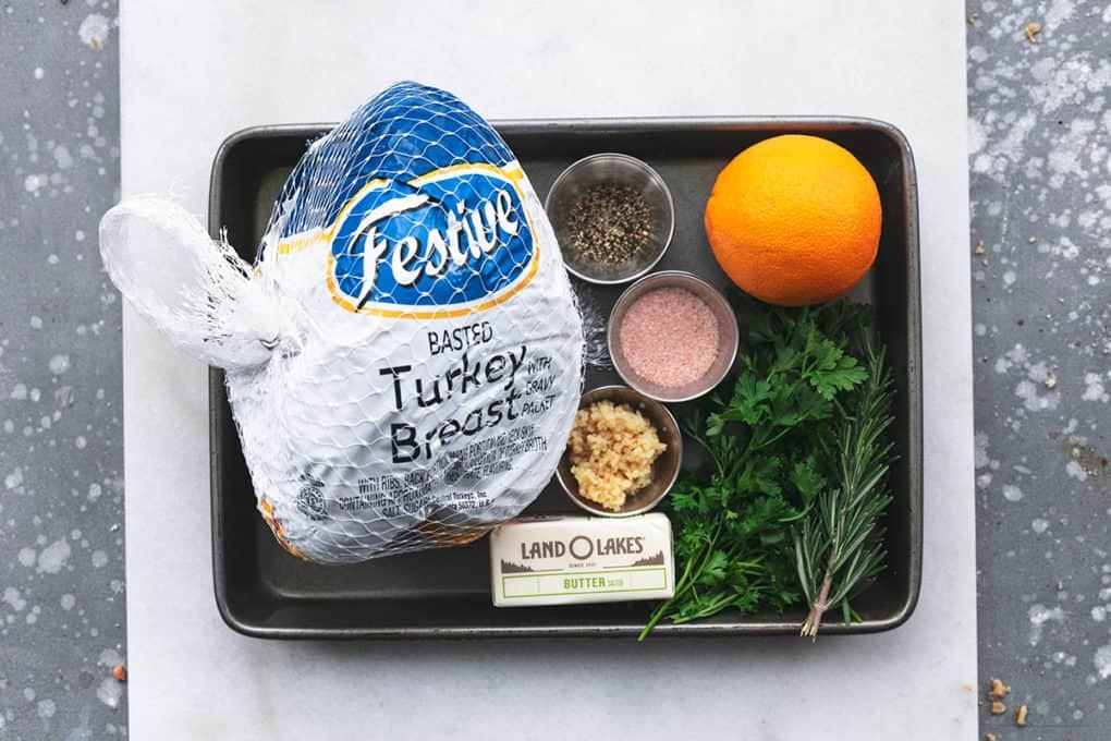 Garlic Herb Roasted Turkey Breast 3 ingredients for roasted thanksgiving turkey breast