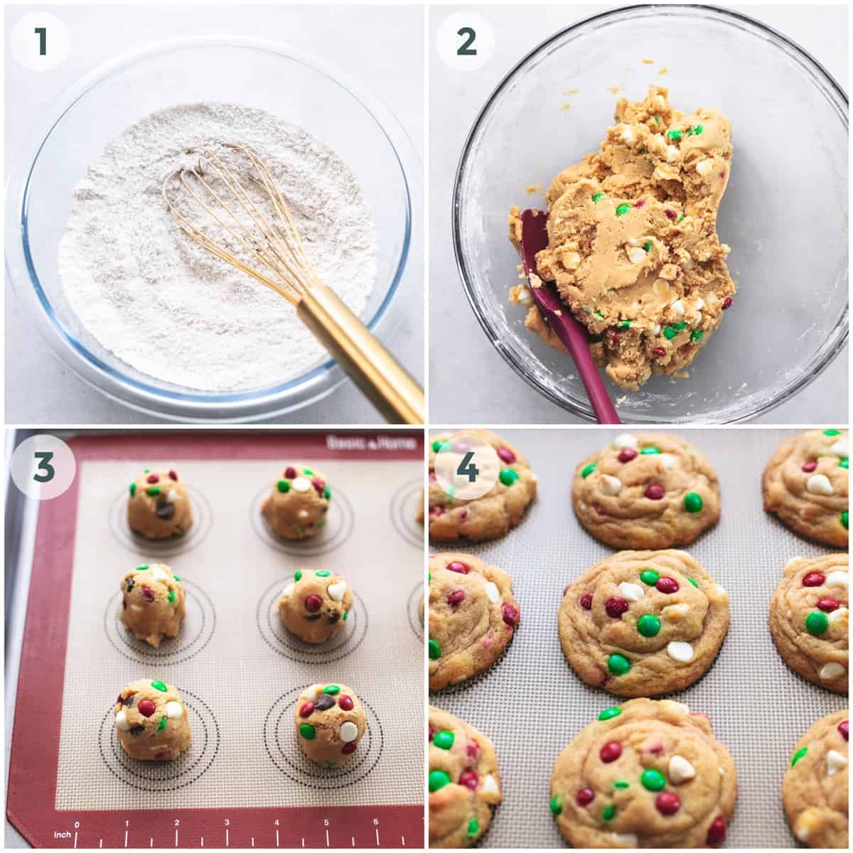 four steps of preparing cookies