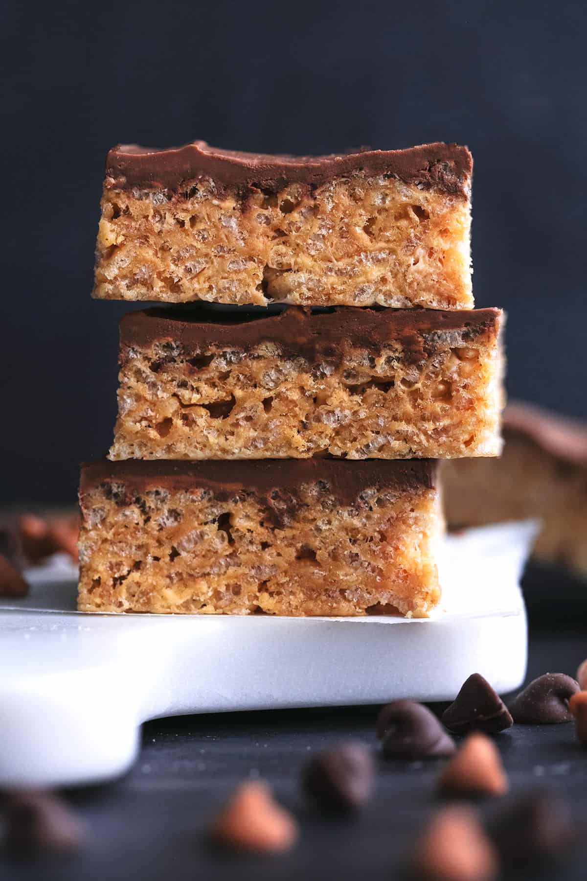 stack of three scotcheroo dessert bars