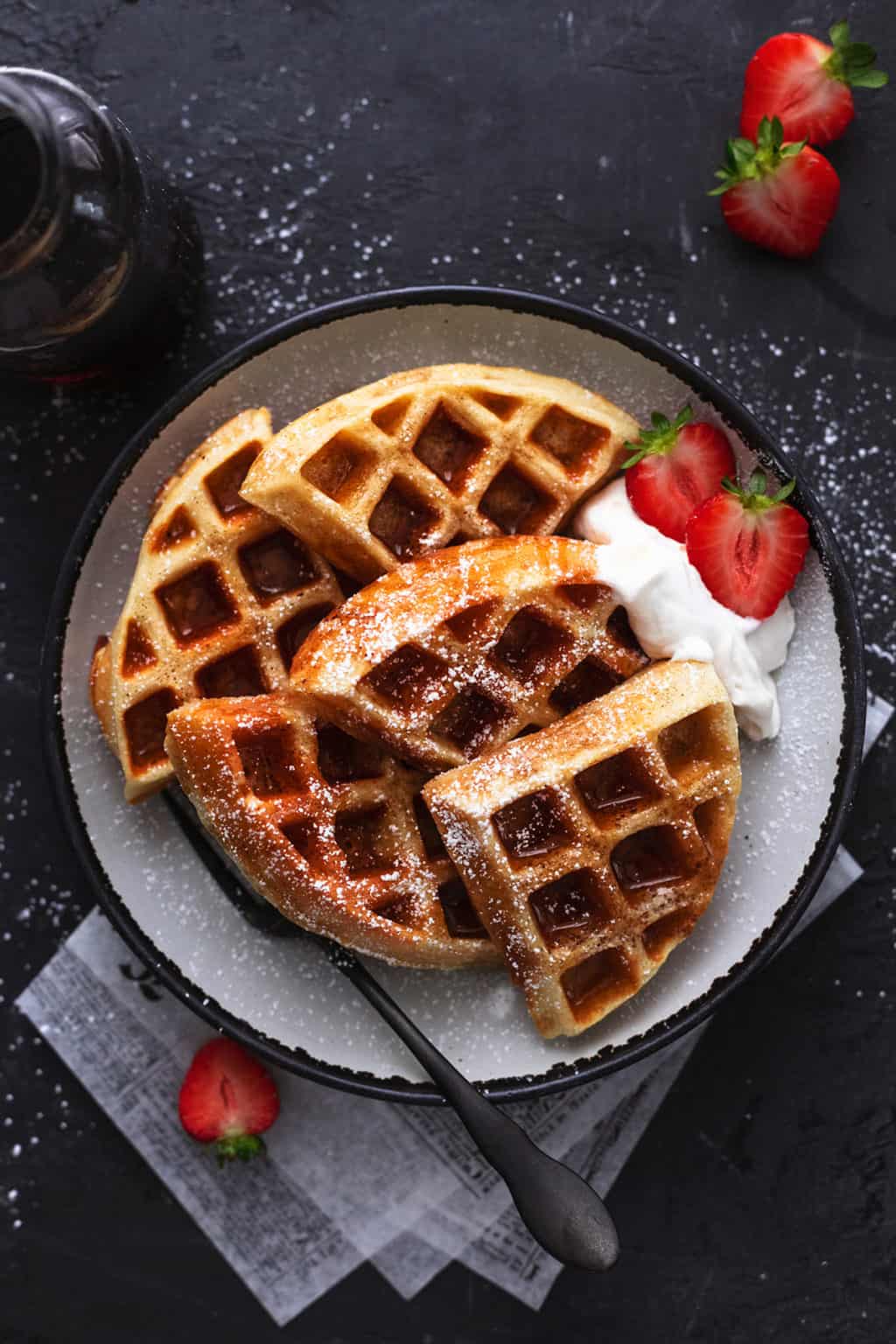Homemade Belgian Waffles With Whipped Cream Creme De La Crumb