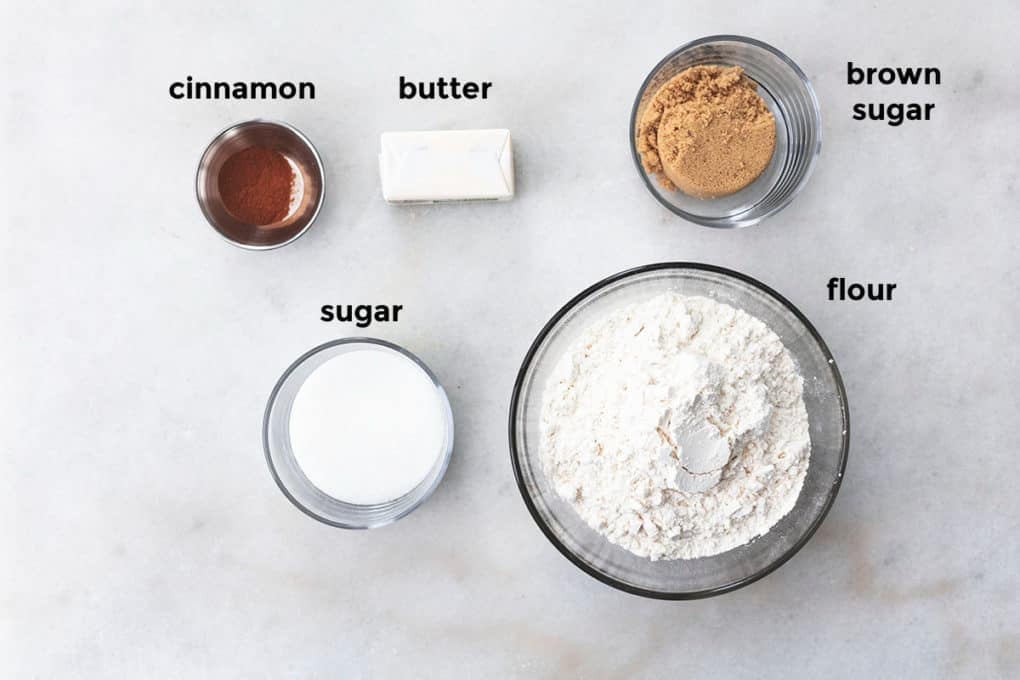 ingredients for cinnamon streusel topping