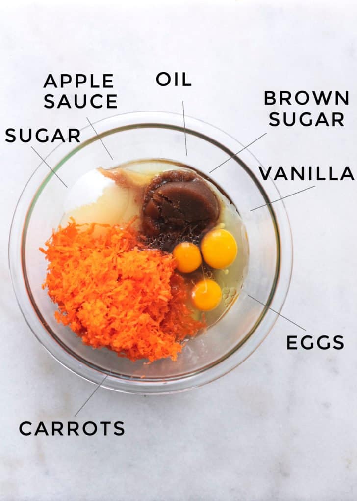 ingredients for carrot bread