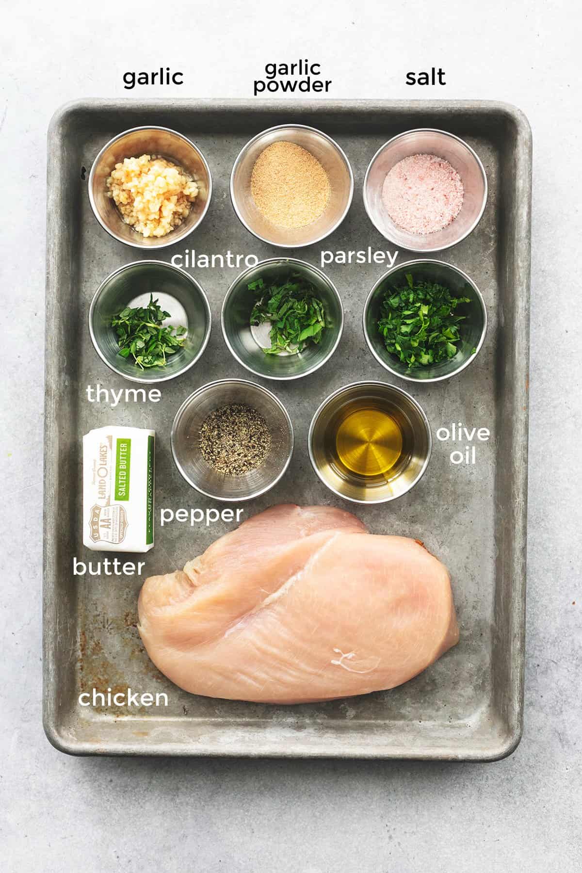 ingredients for garlic chicken