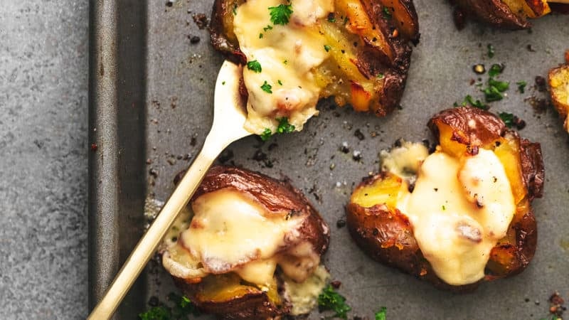 smashed potatoes with cheese