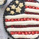 patriotic flag dessert with fruit and frosting