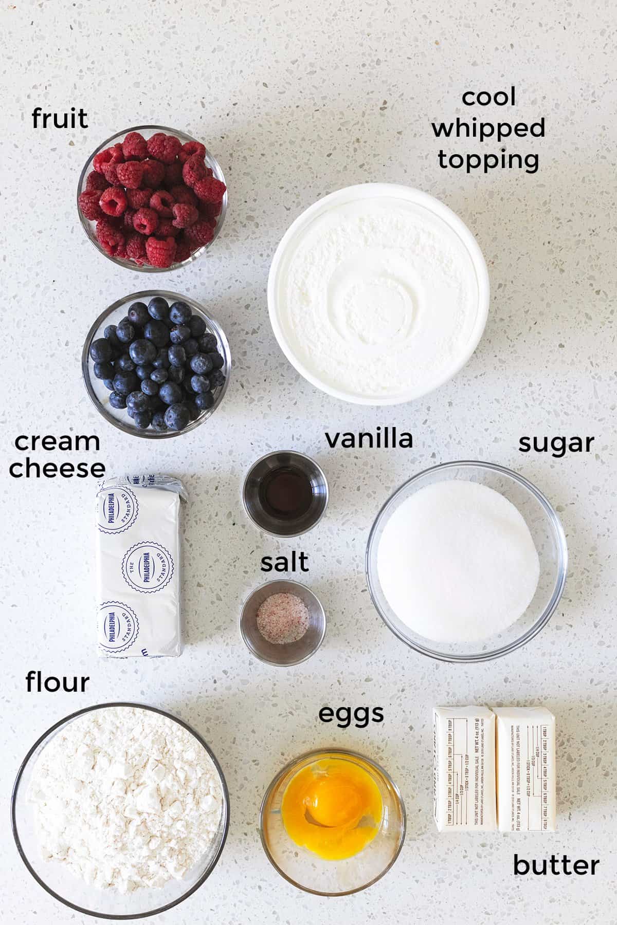 ingredients for fruit pizza
