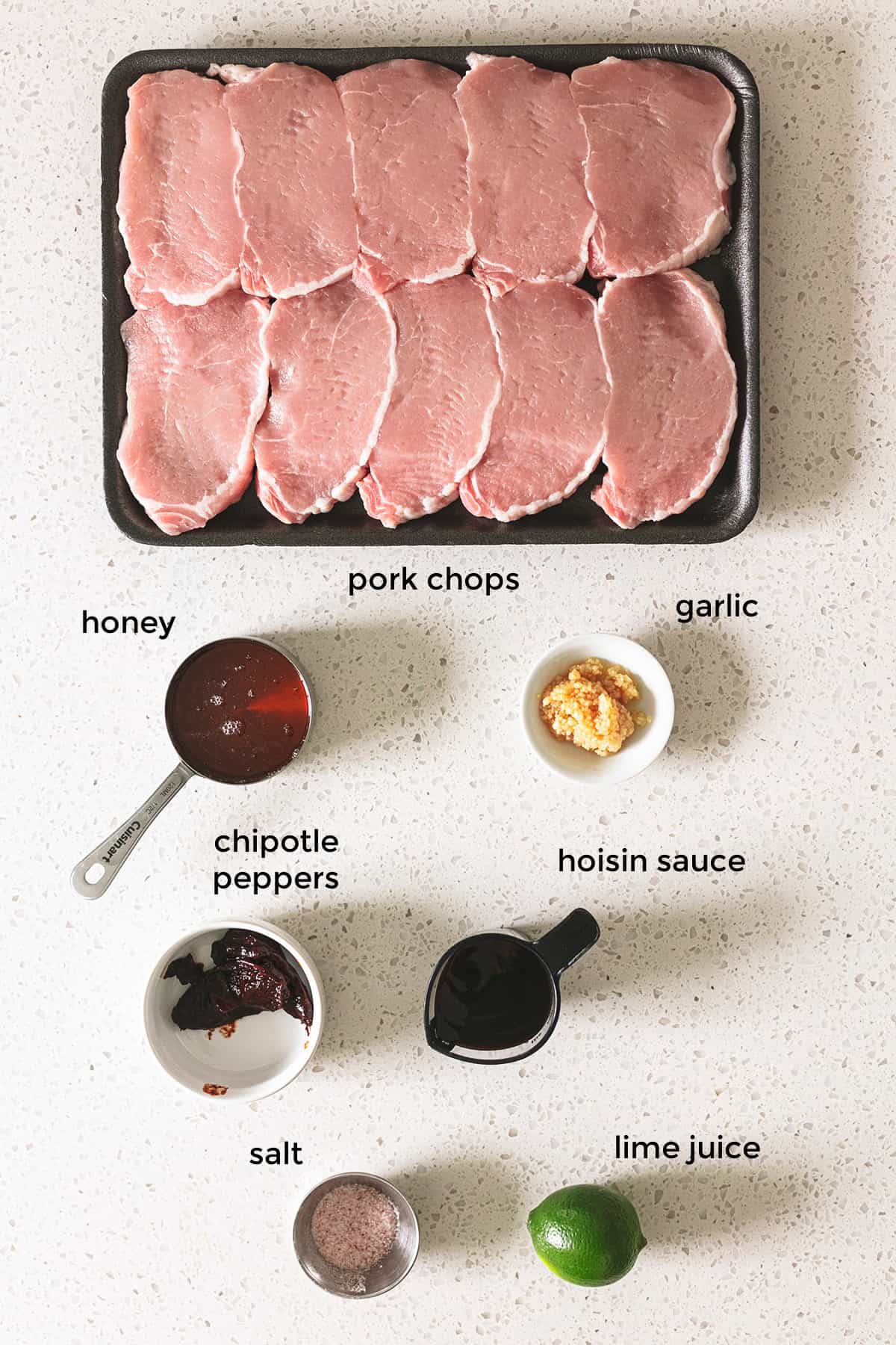 ingredients for glazed pork chops