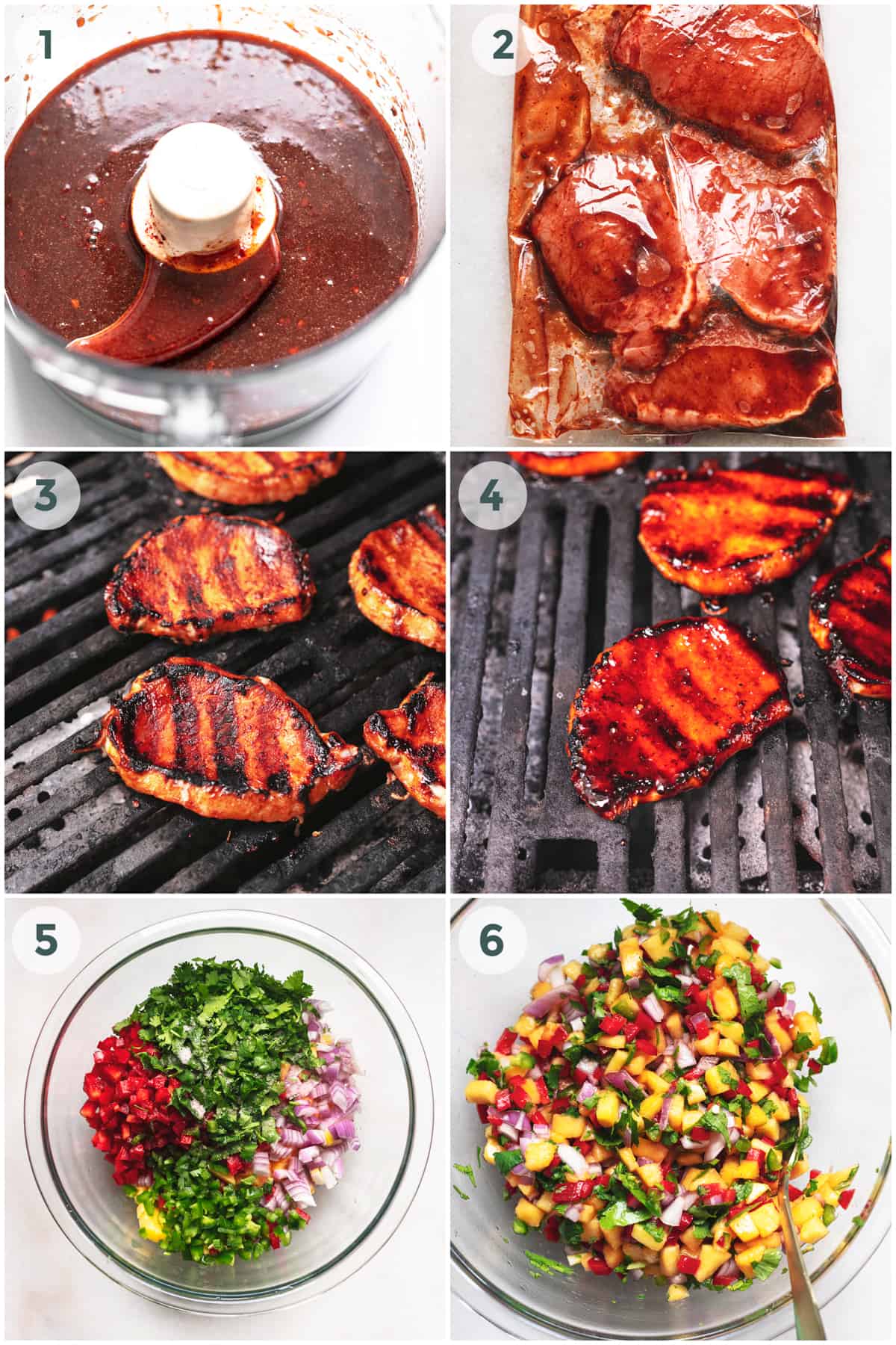 six steps to preparing glazed grilled pork chops