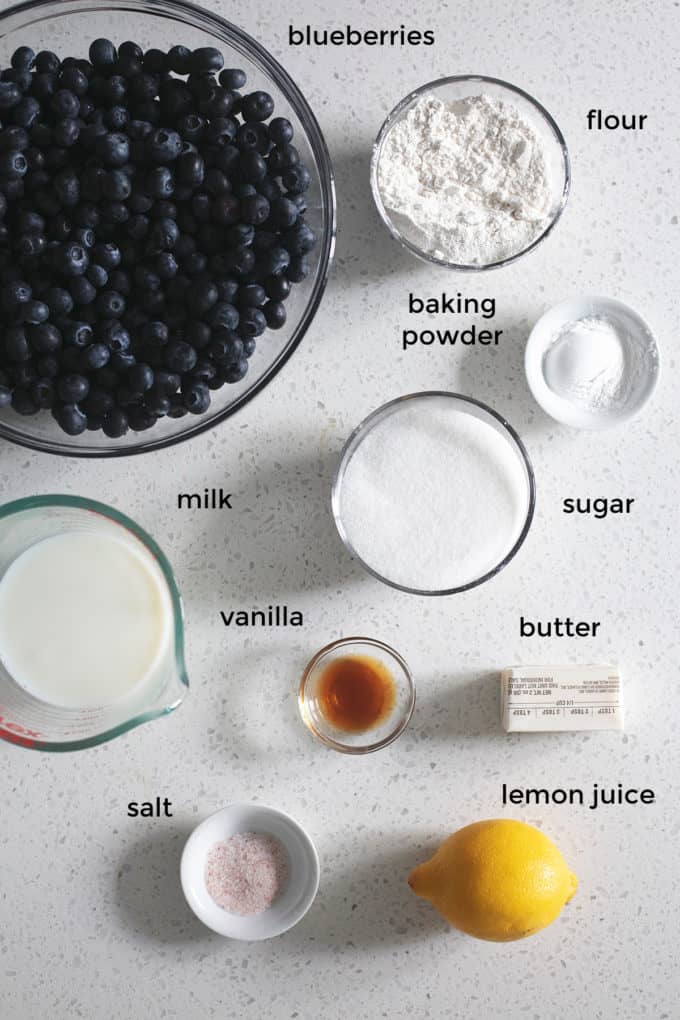ingredients for blueberry cobbler recipe
