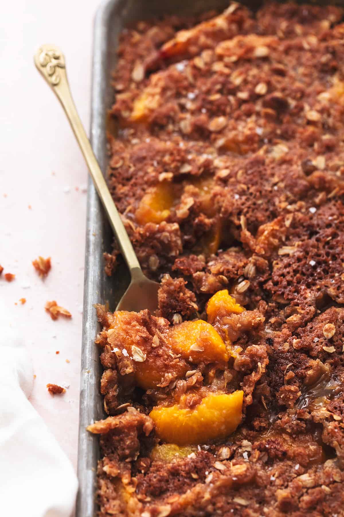 Sheet Pan Peach Crisp