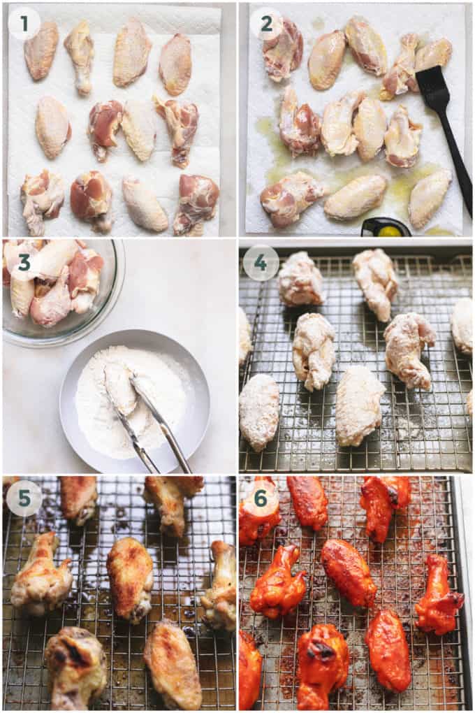 8 steps of preparation of baked chicken wings
