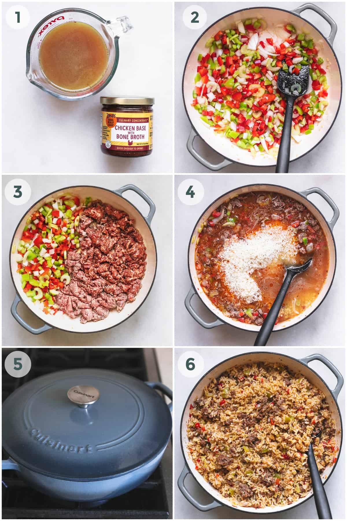 six steps of preparing cajun dirty rice recipe