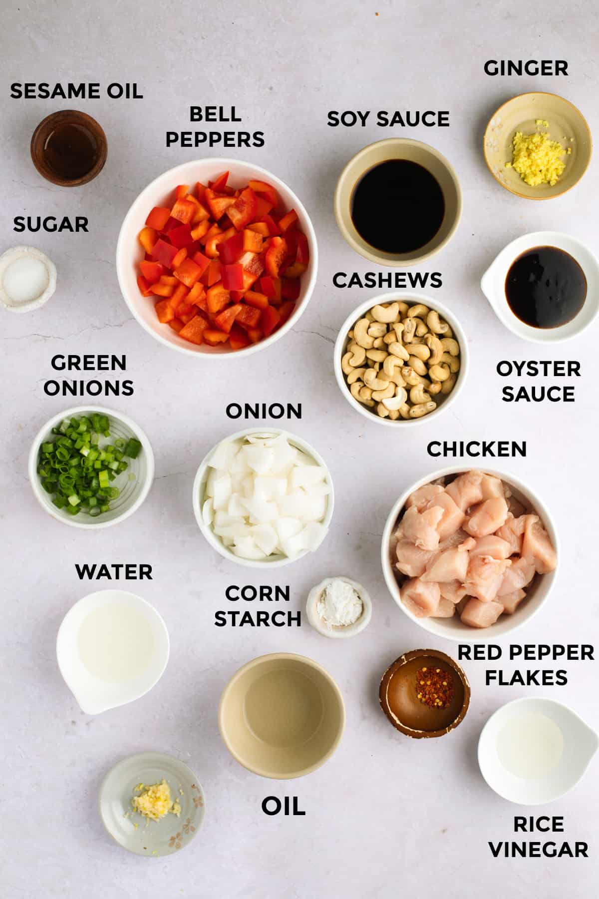 ingredients for chinese cashew chicken