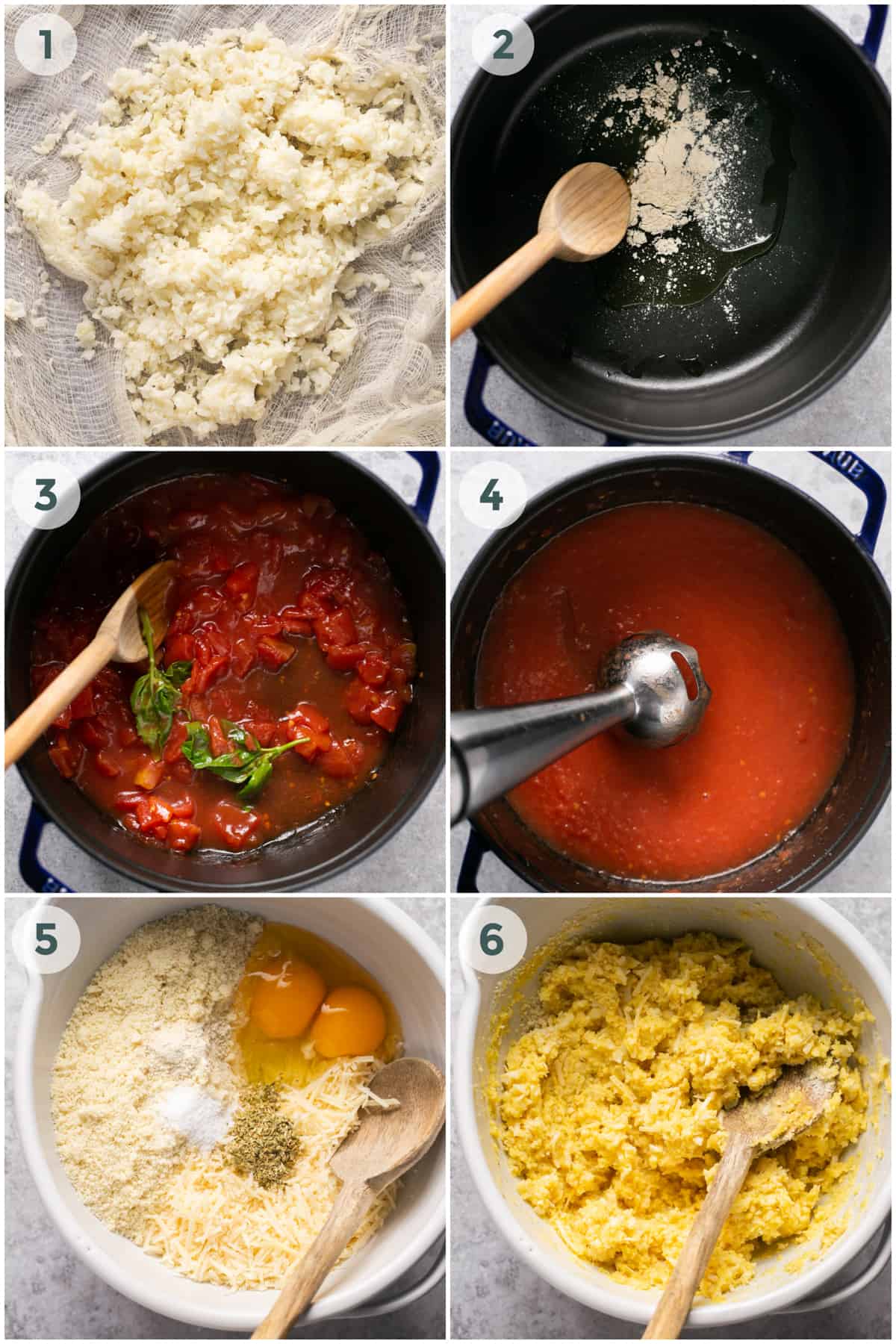 steps of preparing pizza sauce and crust