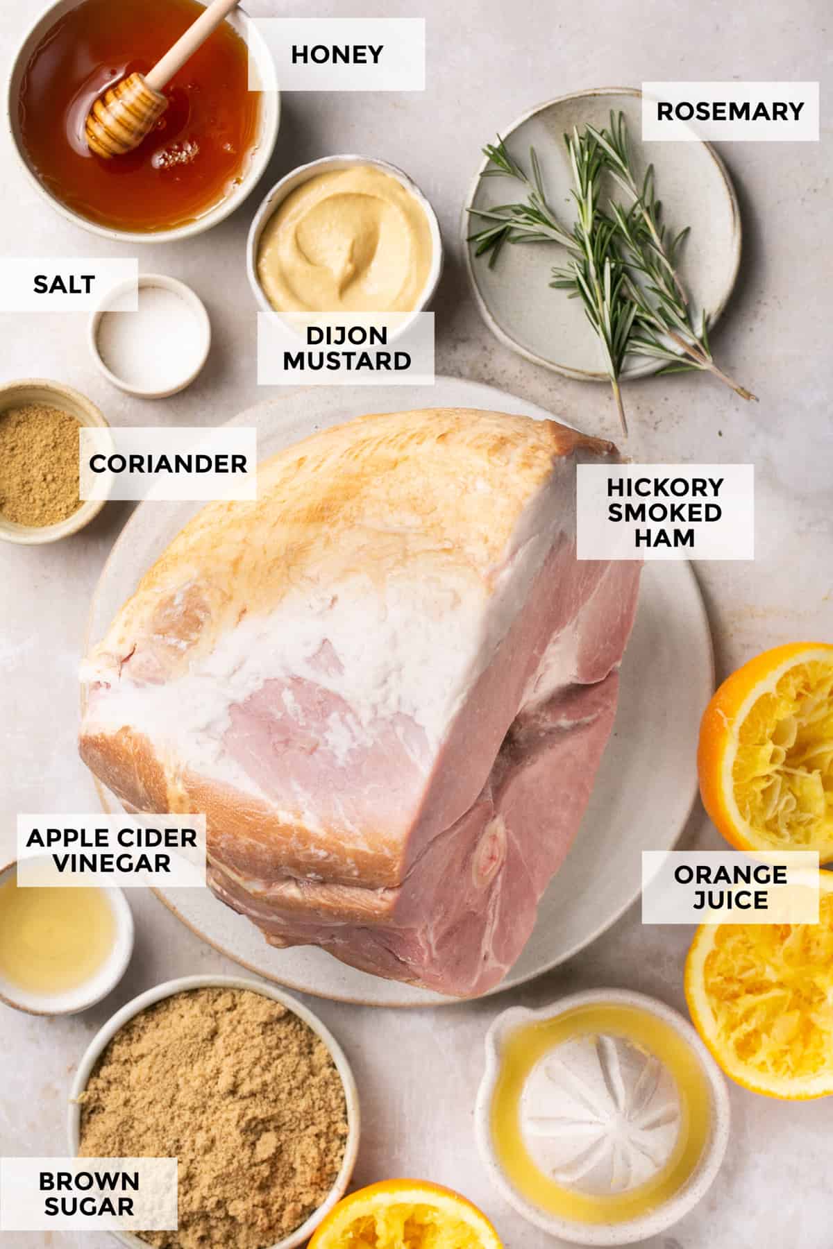ingredients for glazed baked ham recipe