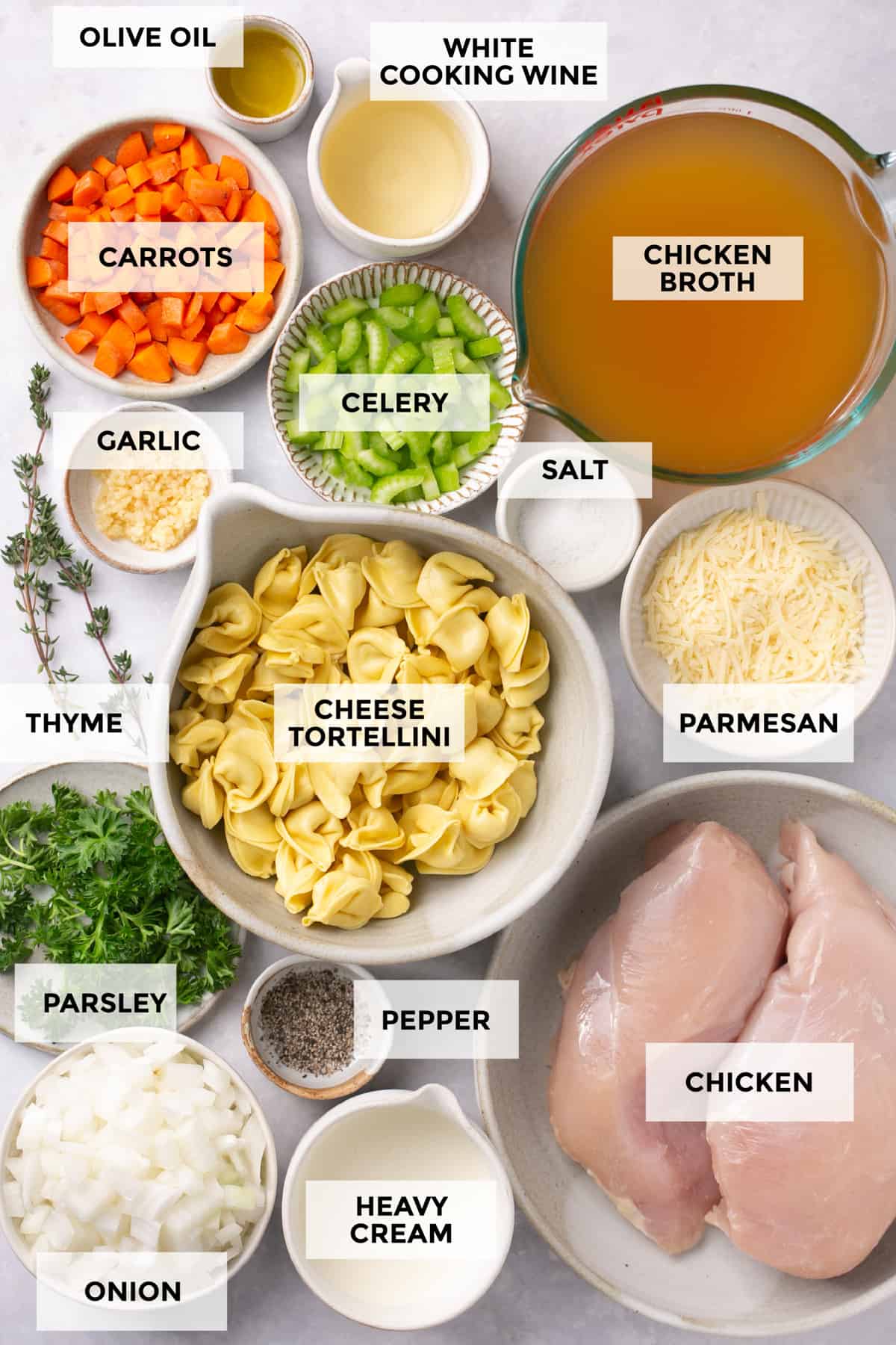ingredients for chicken tortellini soup