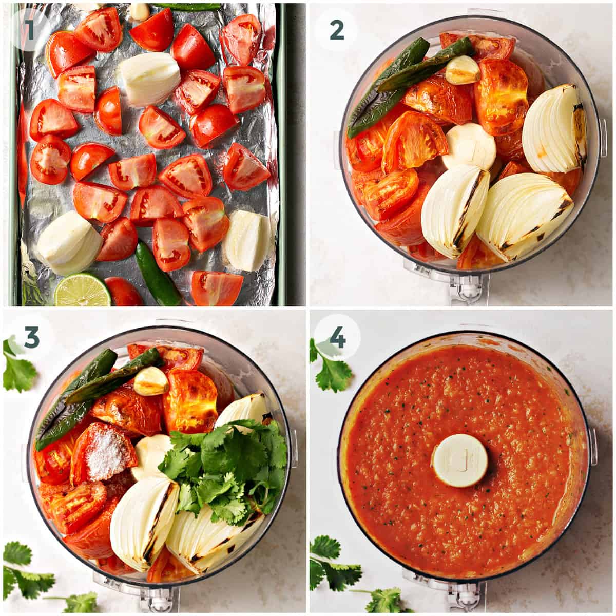 four steps of preparing salsa recipe