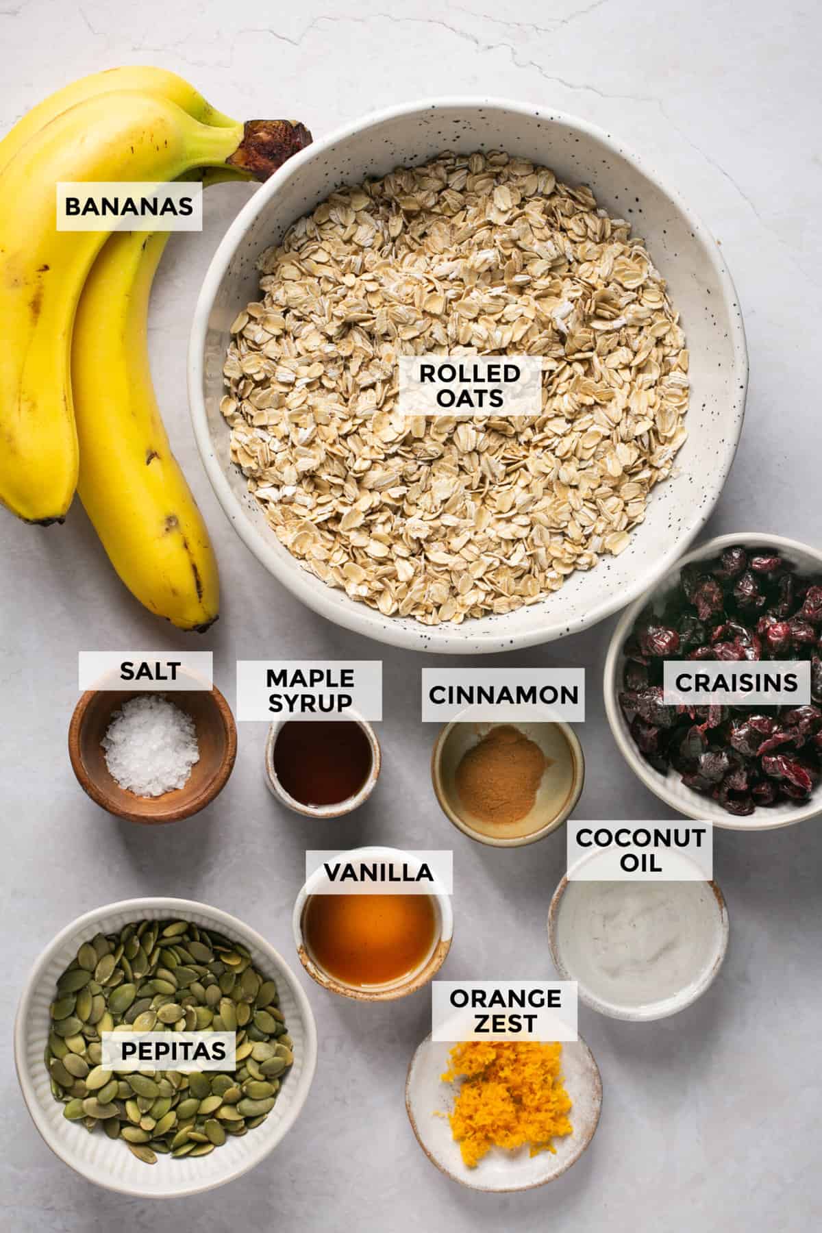 ingredients for oatmeal breakfast bars recipe