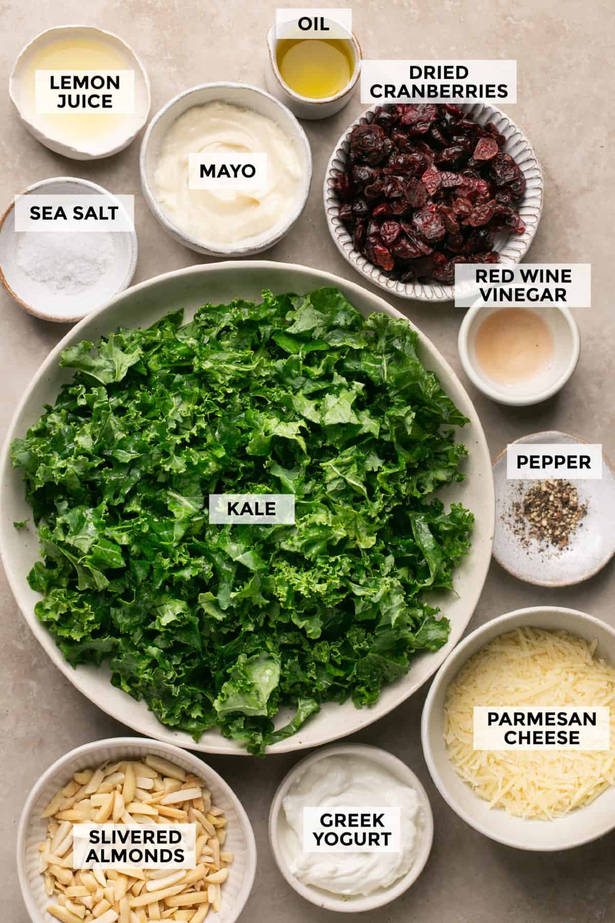 ingredients for kale salad