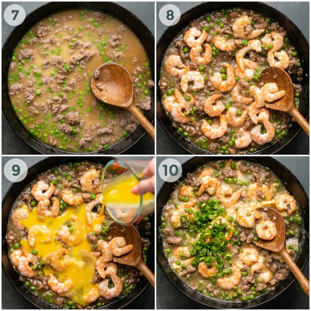 final four steps of preparing shrimp in lobster sauce recipe
