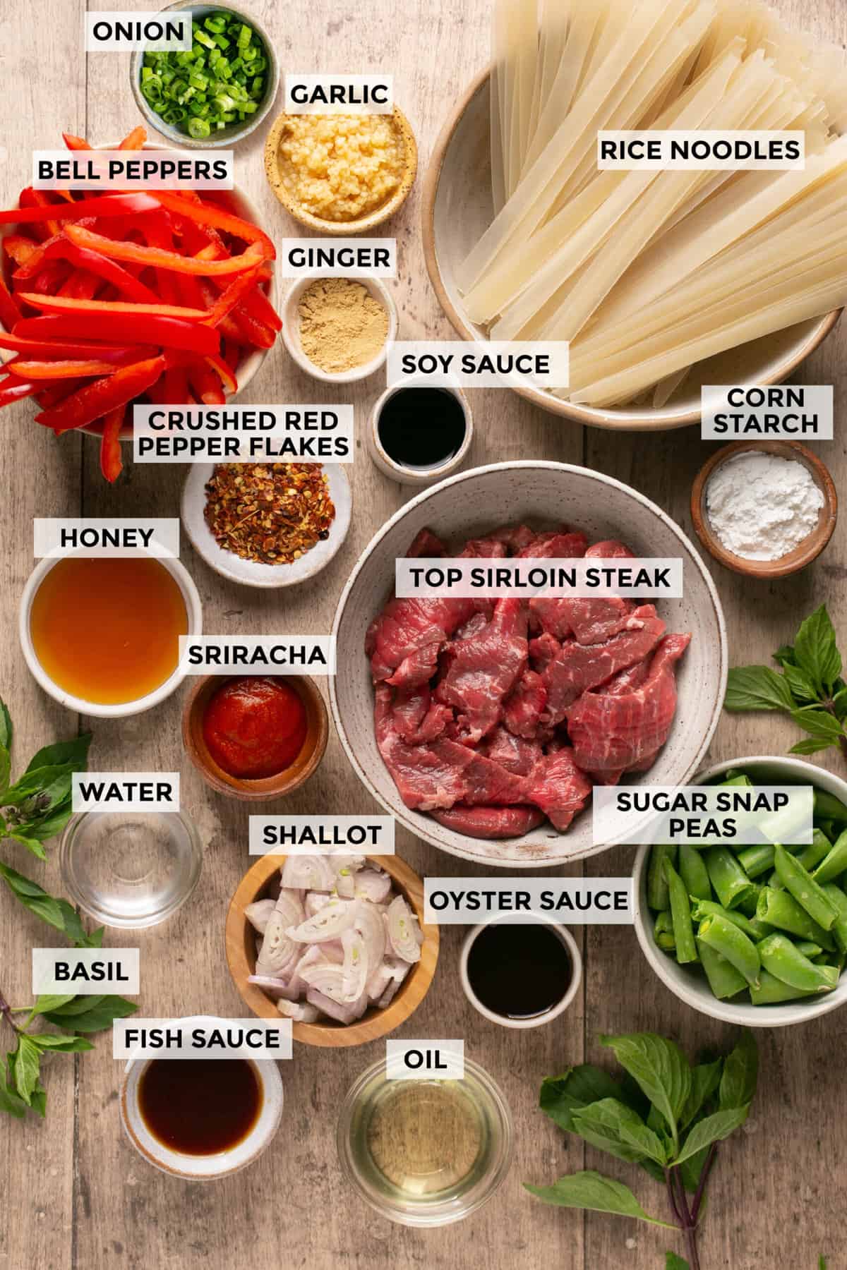 ingredients for thai drunken noodles recipe
