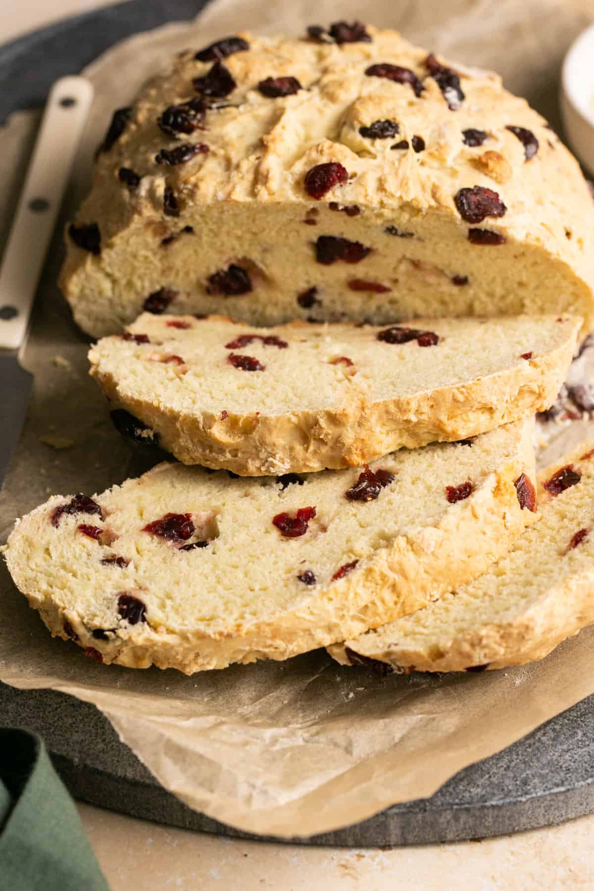 irish soda bread cut into slices