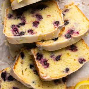 slices of lemon blueberry bread