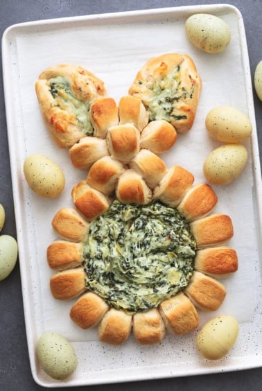 easter bunny spinach dip appetizer