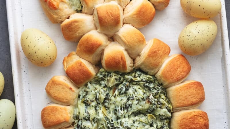 easter bunny spinach dip appetizer