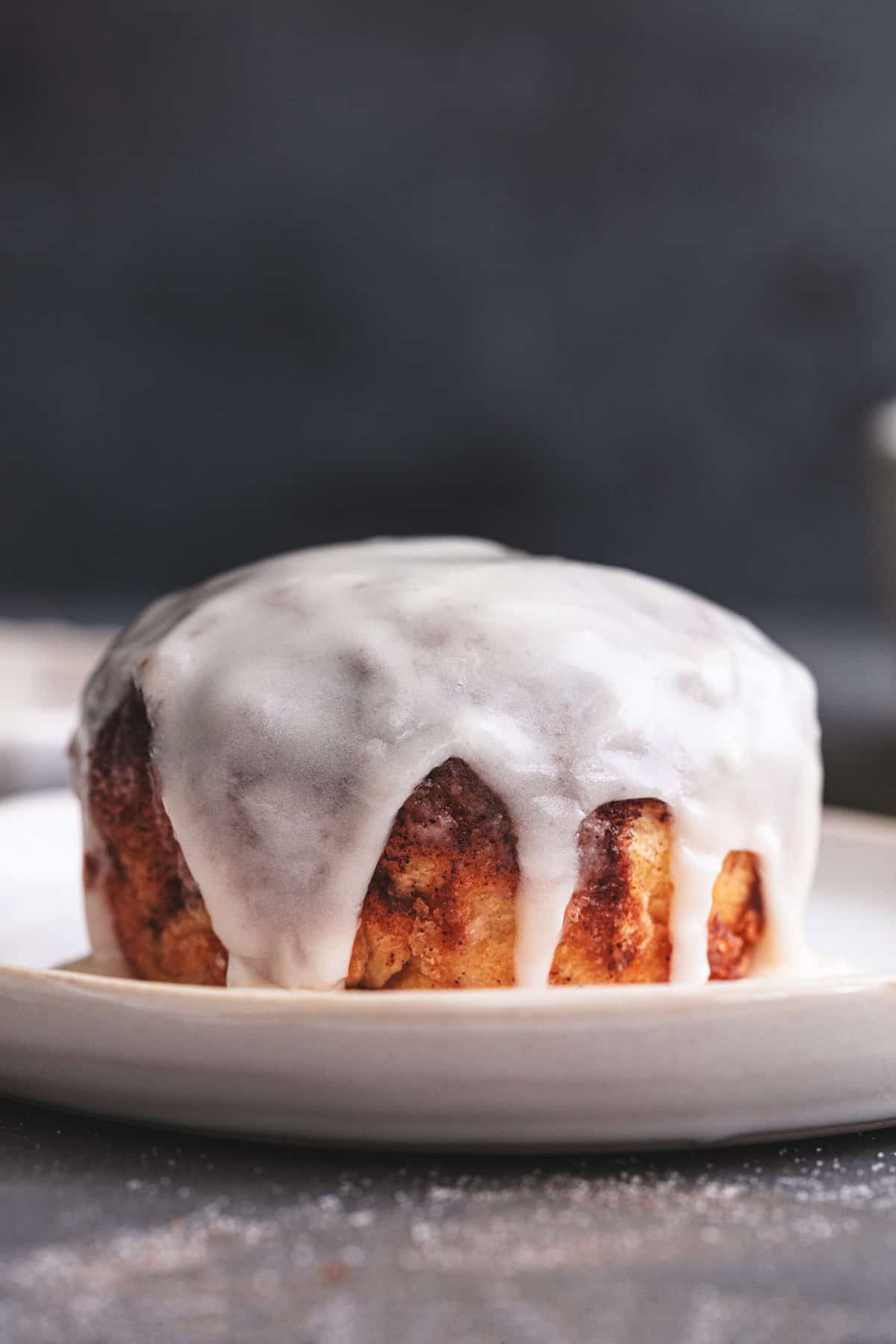 empty tomb cinnamon roll on plate