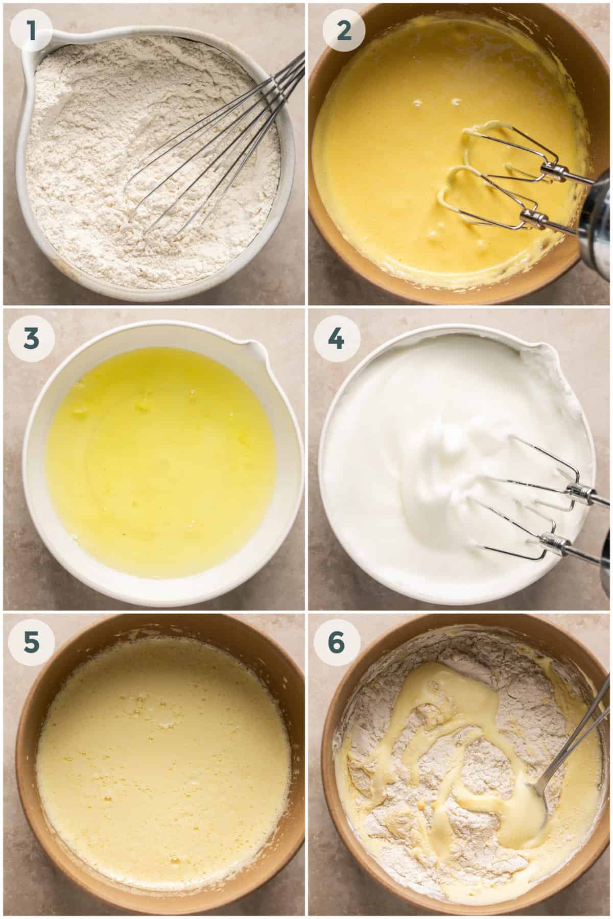 steps 1-6 for making tres leches cake