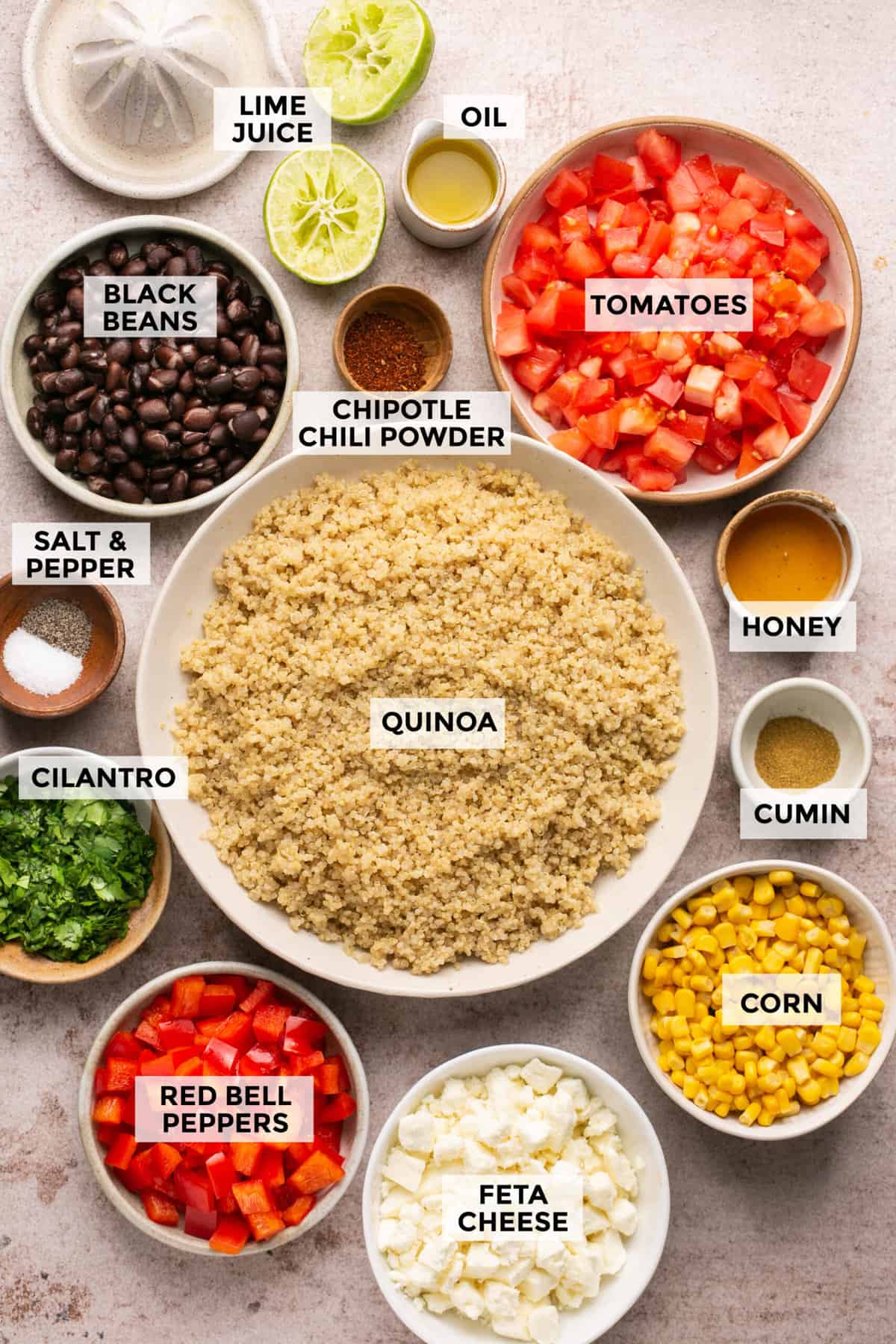 ingredients for quinoa salaad