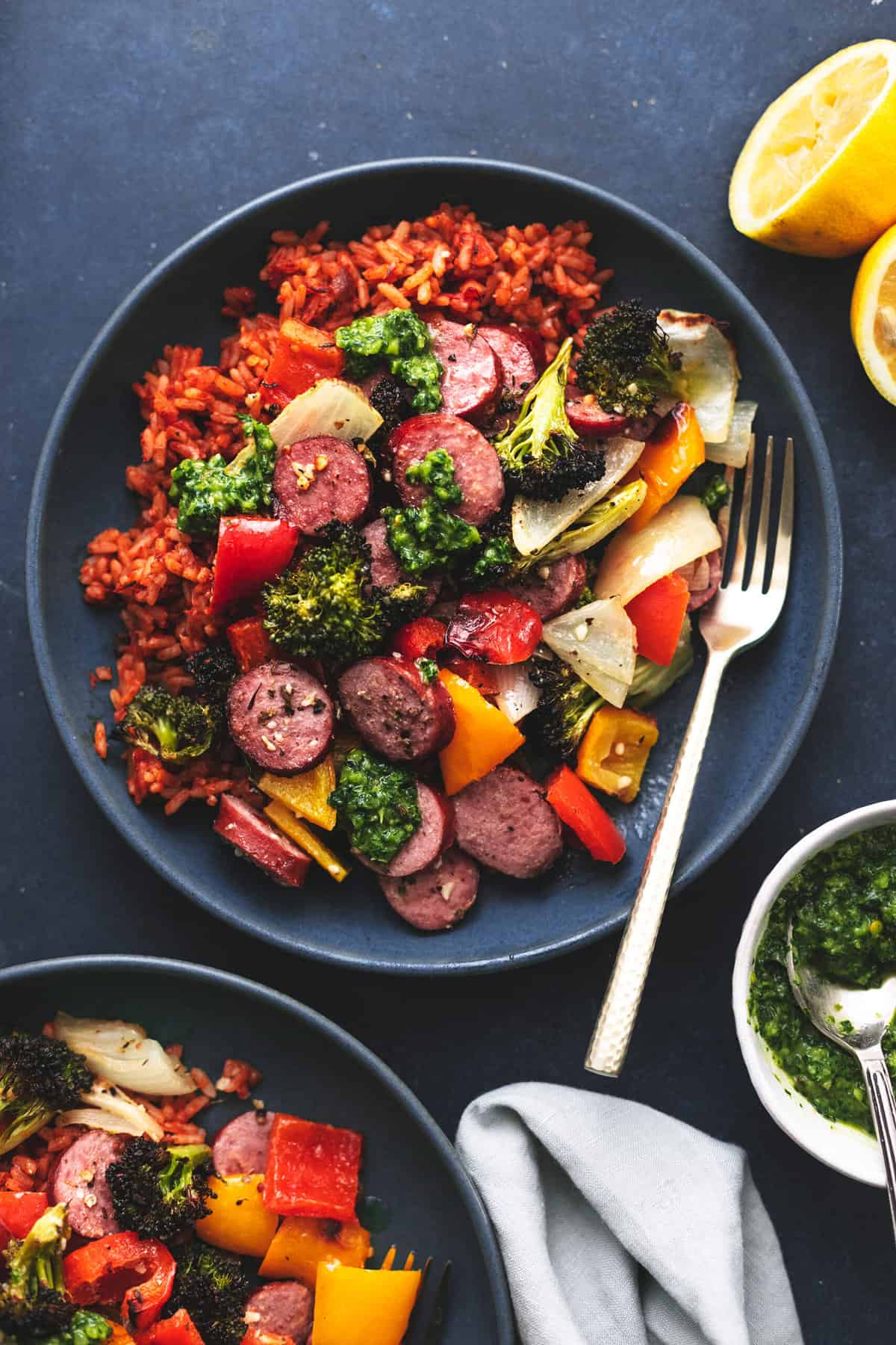 plate of vegetables with veggies and rice with fork
