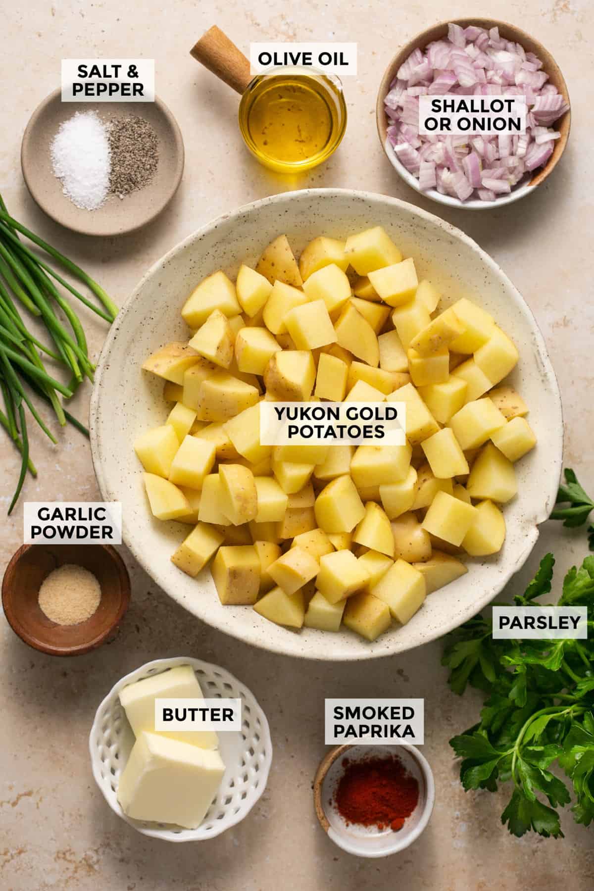 ingredients for skillet breakfast potatoes recipe