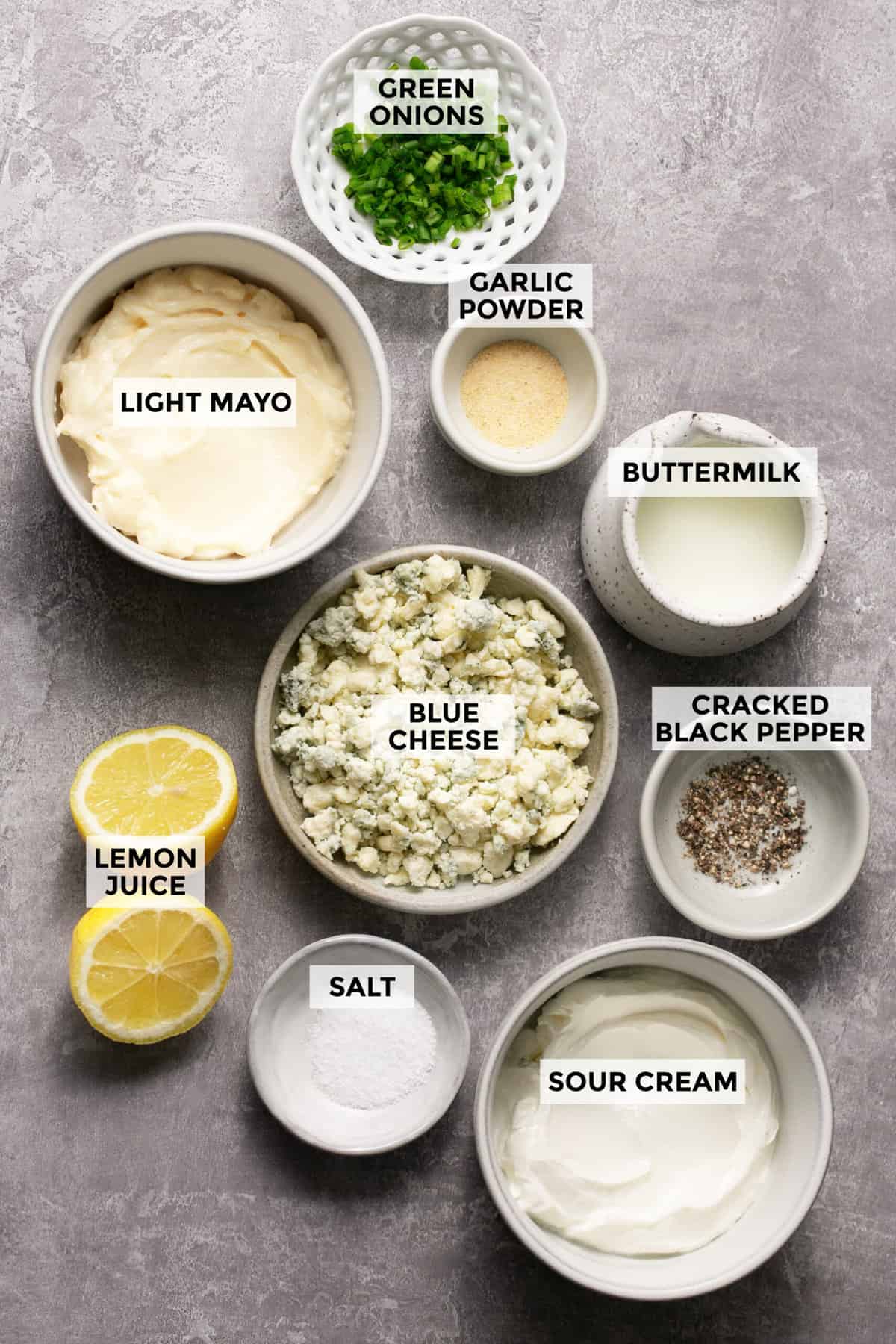 ingredients for blue cheese dressing recipe