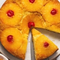 sliced pineapple upside down cake