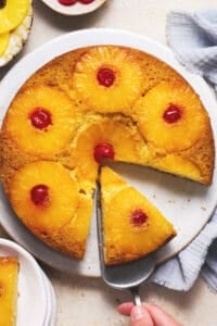 sliced pineapple upside down cake