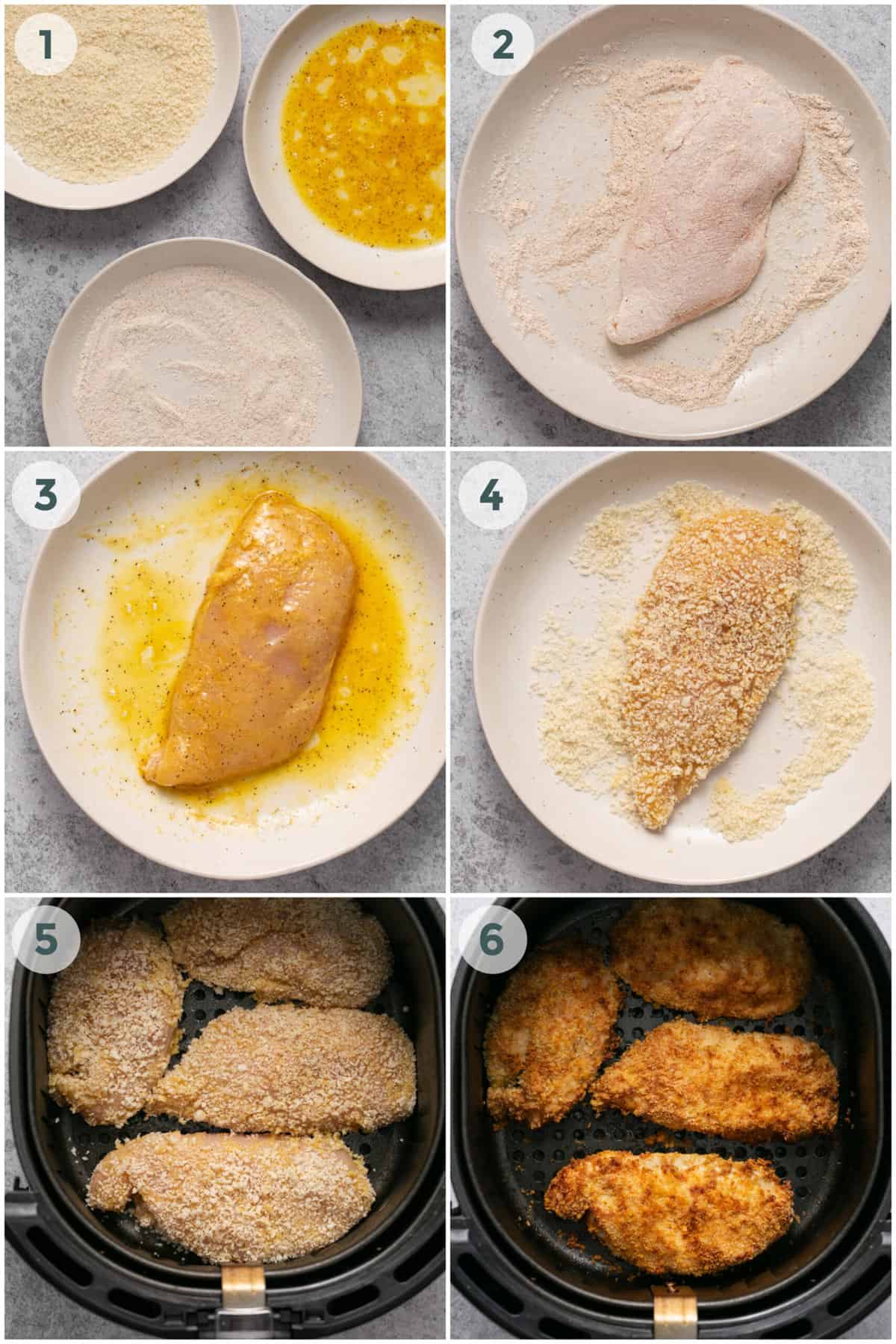 six steps of preparing air fryer chicken breasts recipe