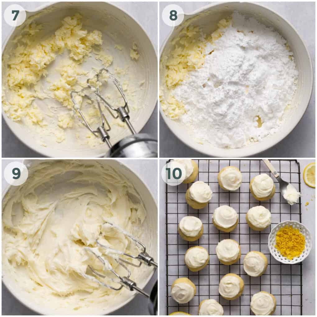 the last four steps of the lemon cookie recipe