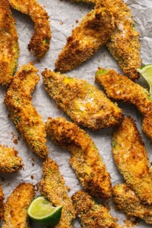 avocado fries on sheet pan