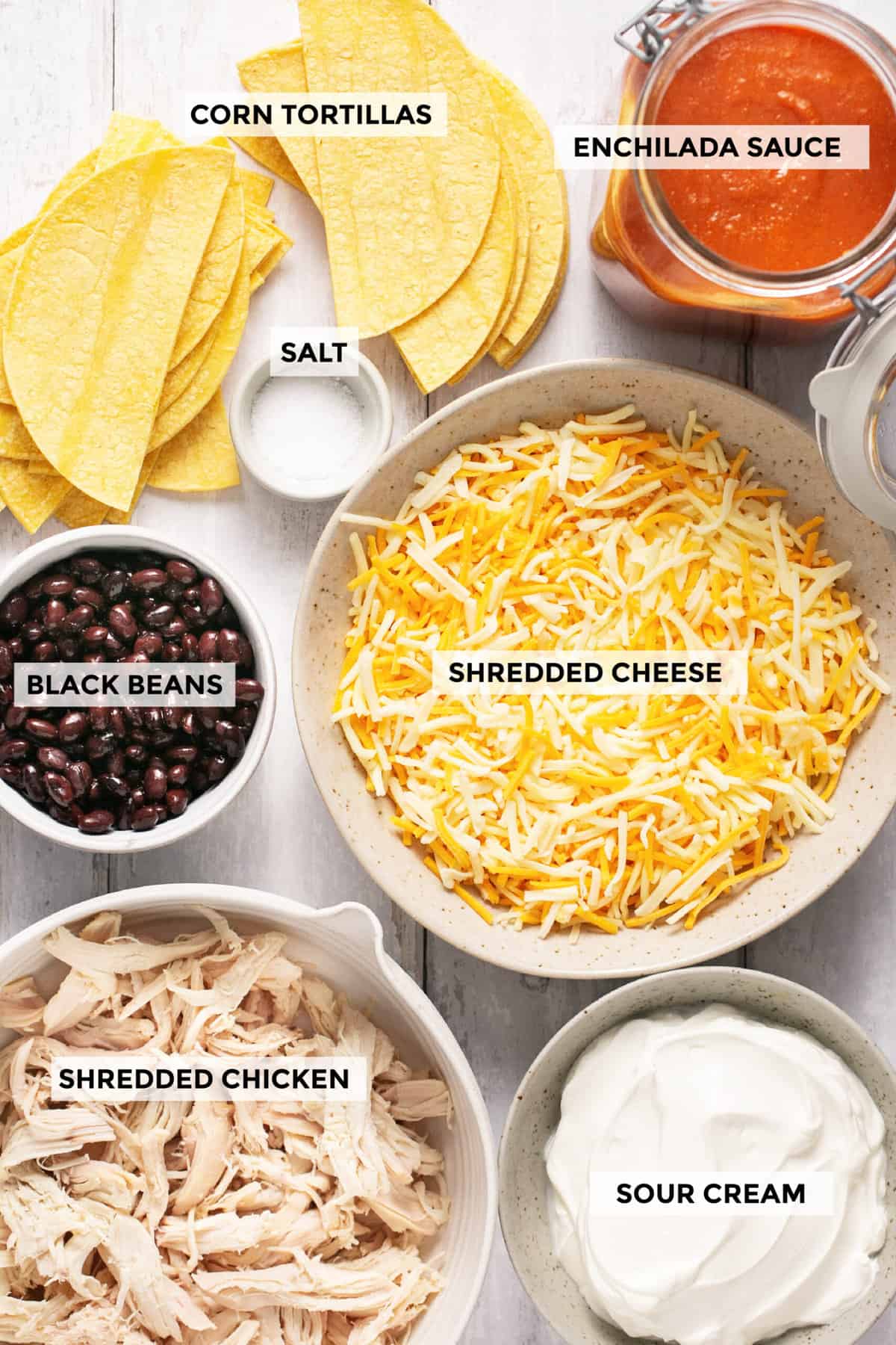 ingredients for chicken enchilada casserole