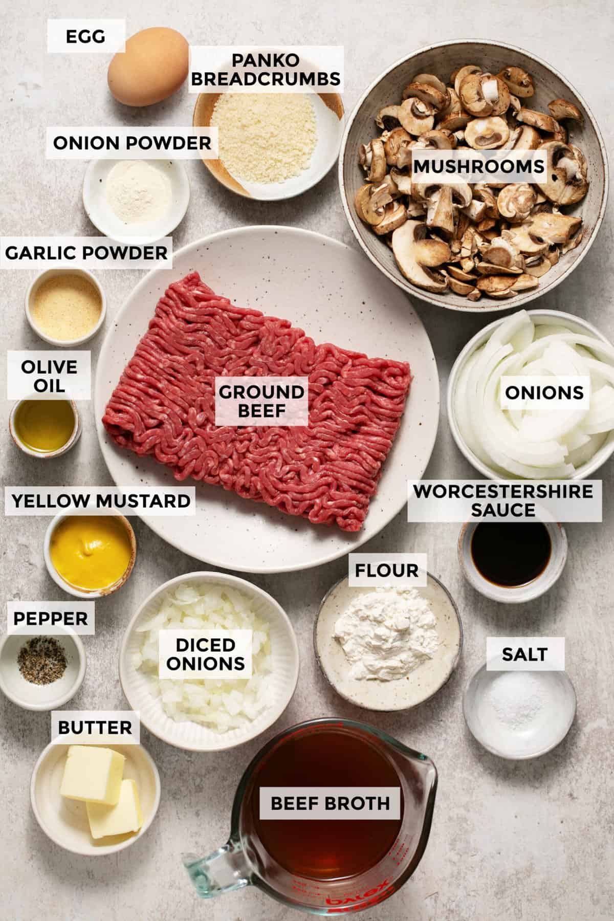 ingredients for hamburger steaks
