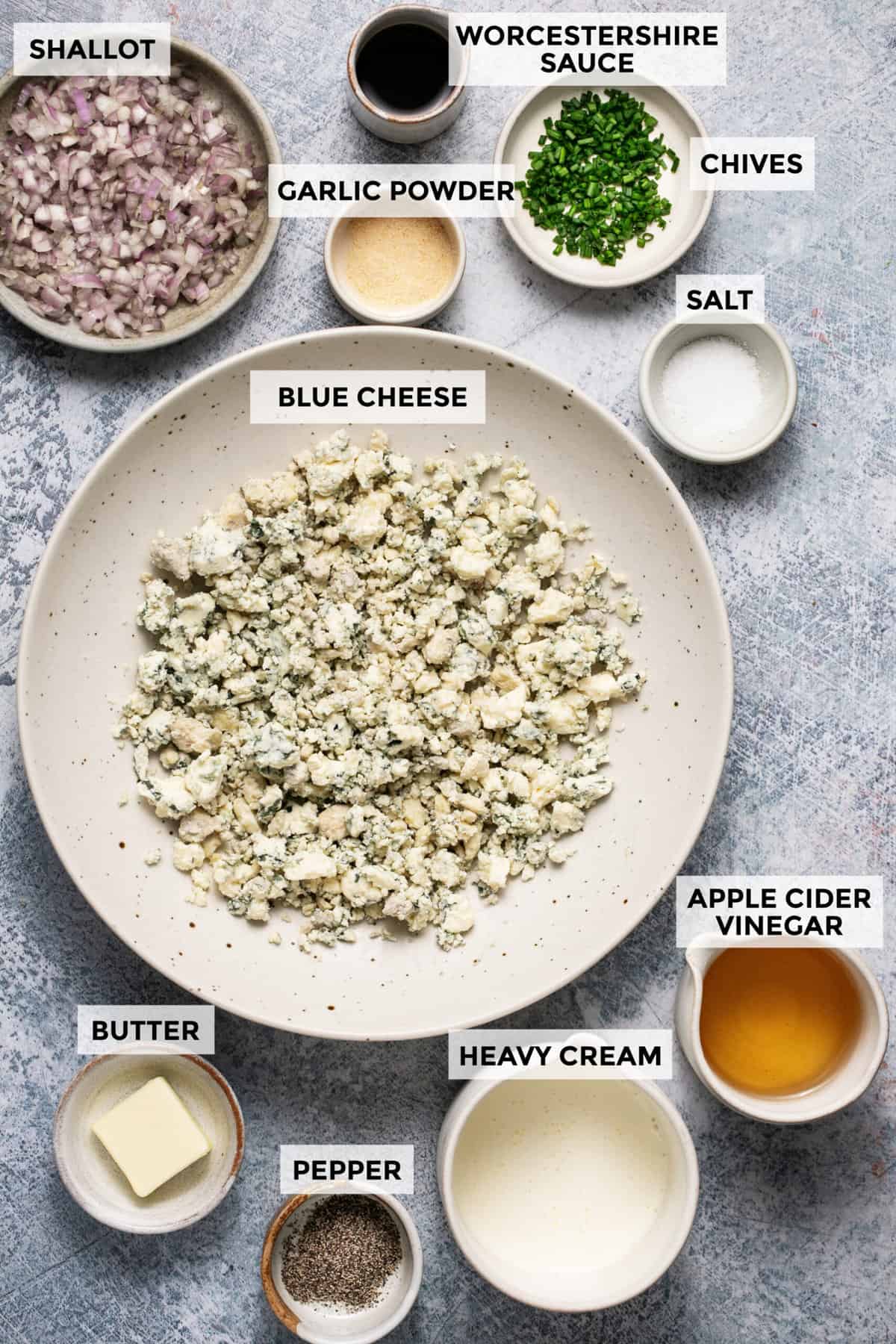 ingredients for blue cheese sauce