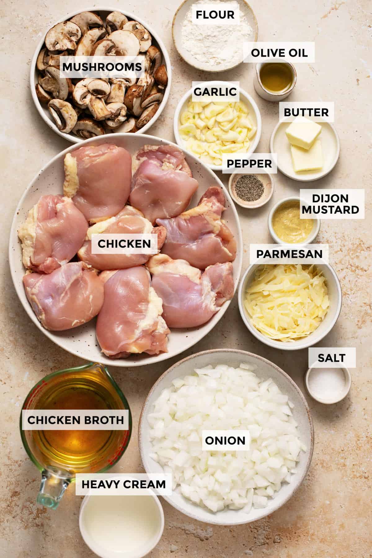 ingredients for mushroom chicken recipe