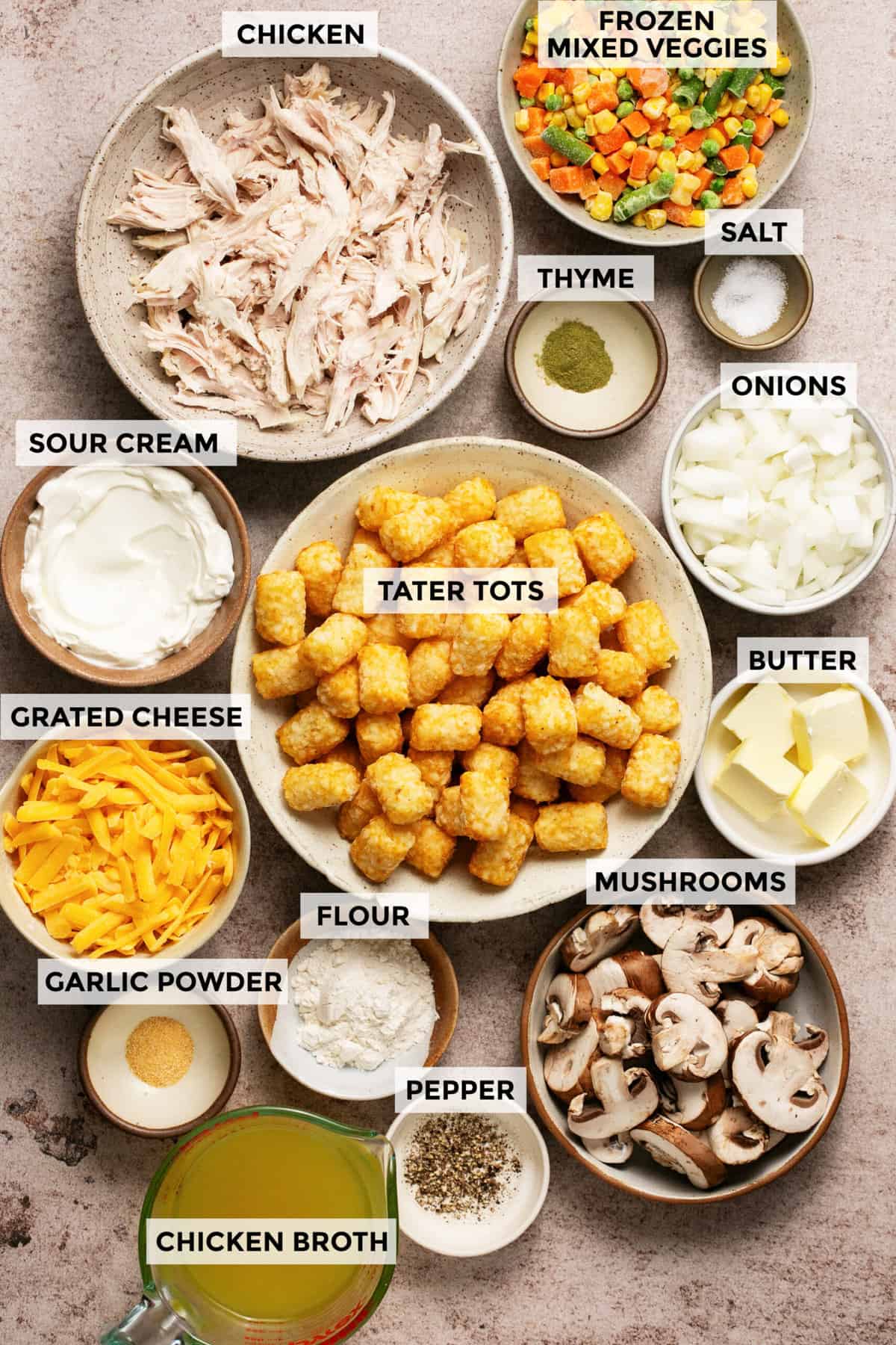 ingredients for tater tot casserole recipe