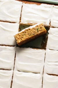 zucchini sheet cake slices